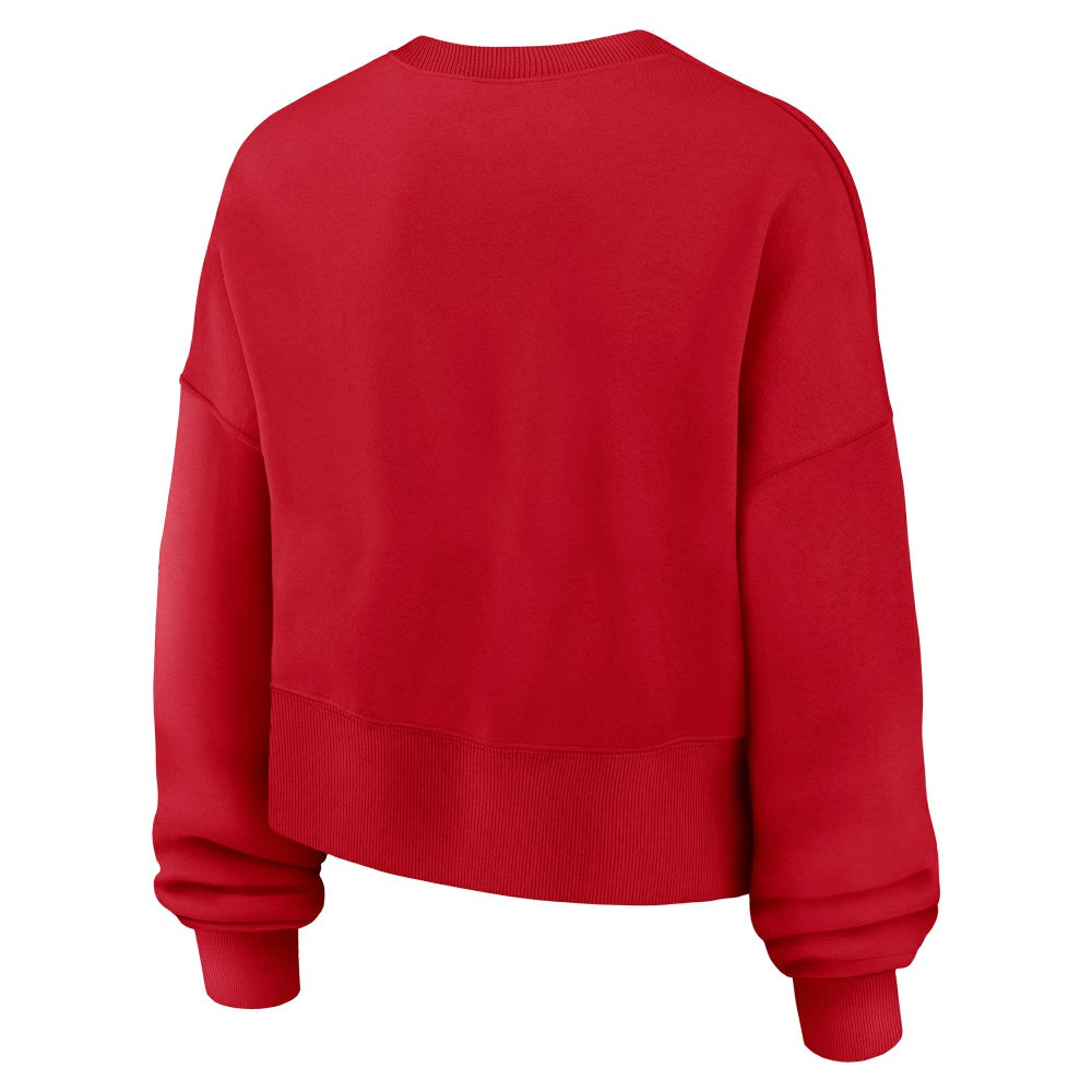 Cleveland Guardians Women's Oversized High Hip Pullover Sweatshirt - Red | Nike