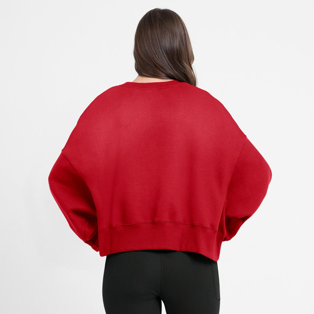 Cleveland Guardians Women's Oversized High Hip Pullover Sweatshirt - Red | Nike