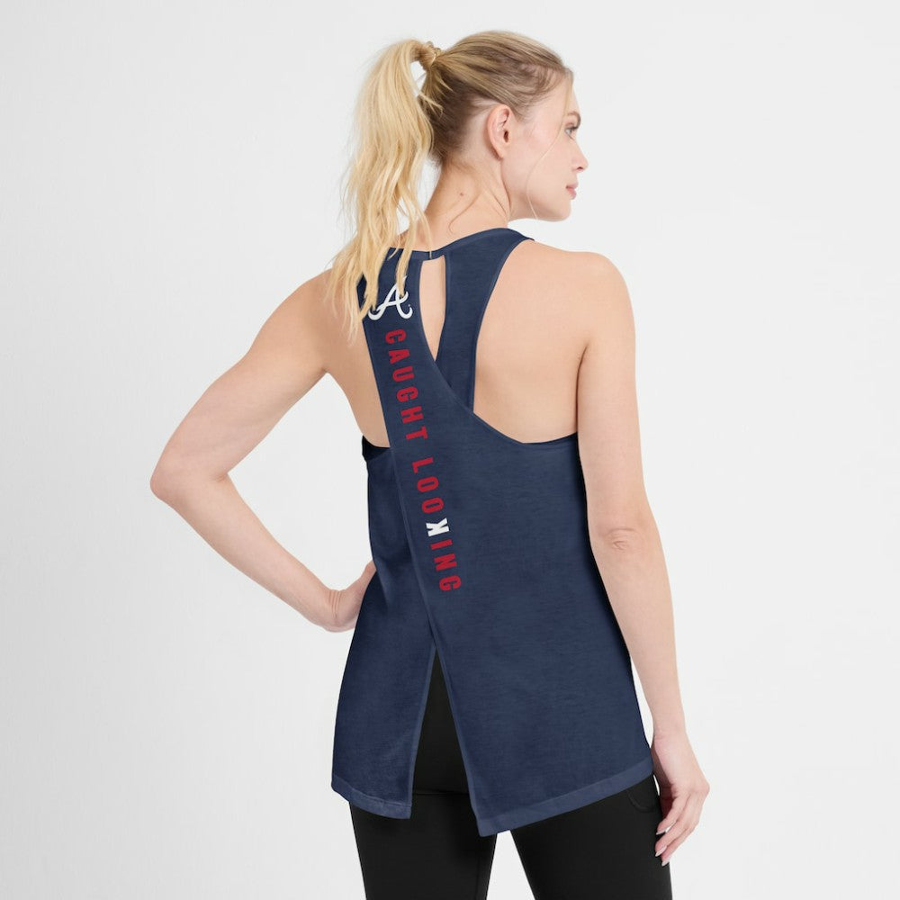 Atlanta Braves Open-Back Crisscross Dri-FIT Tank Top - Navy | Nike