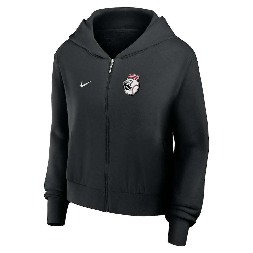 Cincinnati Reds Women's Cropped Chill Full-Zip Hoodie - Black | Nike