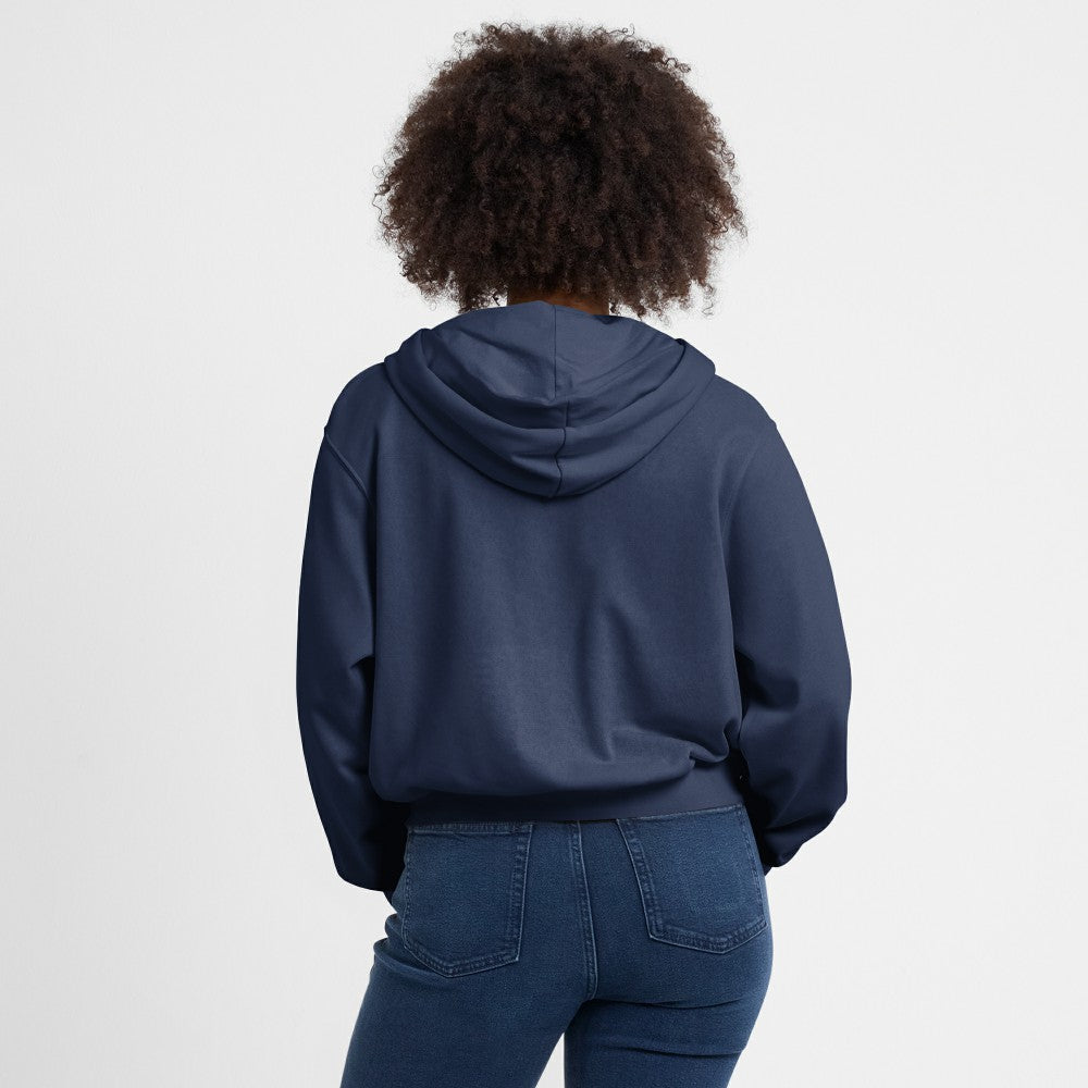 Cleveland Guardians Women's Cropped Chill Full-Zip Hoodie - Navy | Nike