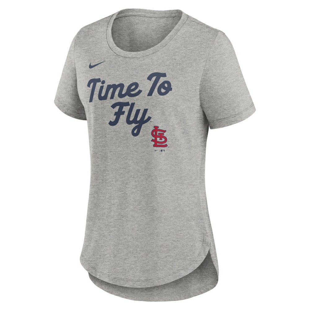St. Louis Cardinals Women's Script Tri-Blend T-Shirt - Heather Gray | Nike