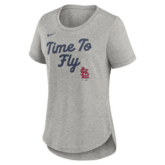 St. Louis Cardinals Women's Script Tri-Blend T-Shirt - Heather Gray | Nike