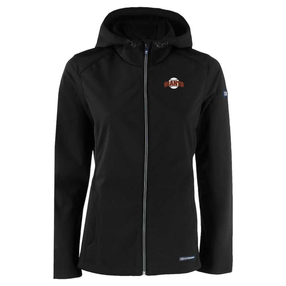 San Francisco Giants Cutter & Buck Women's Evoke Eco Softshell Recycled Full-Zip Jacket - Black