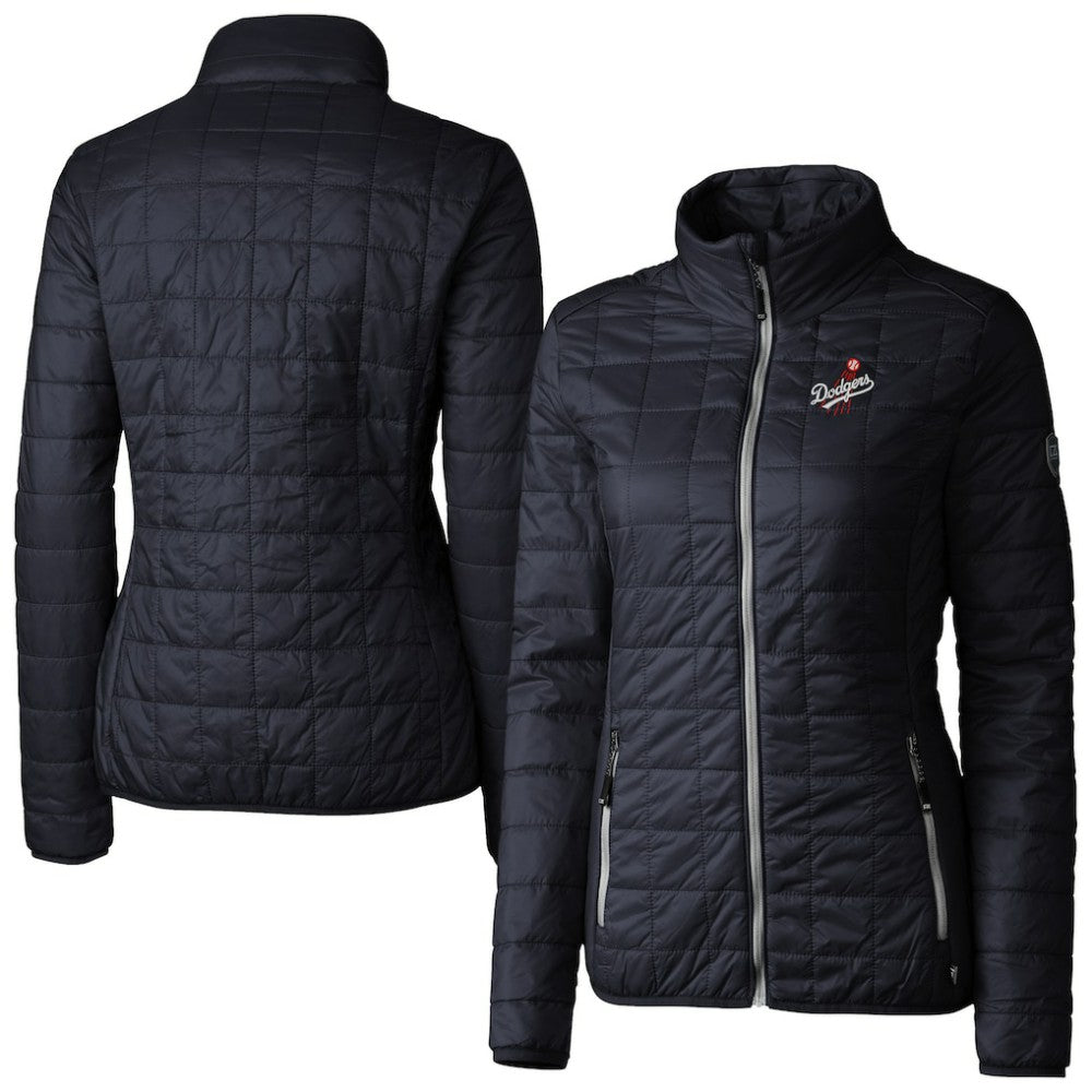 Los Angeles Dodgers Cutter & Buck Women's Rainier PrimaLoft Eco Insulated Full-Zip Puffer Jacket - Navy