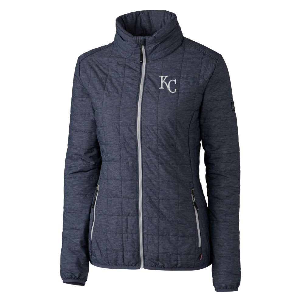 Kansas City Royals Cutter & Buck Women's Rainier PrimaLoft Eco Insulated Full-Zip Puffer Jacket - Anthracite