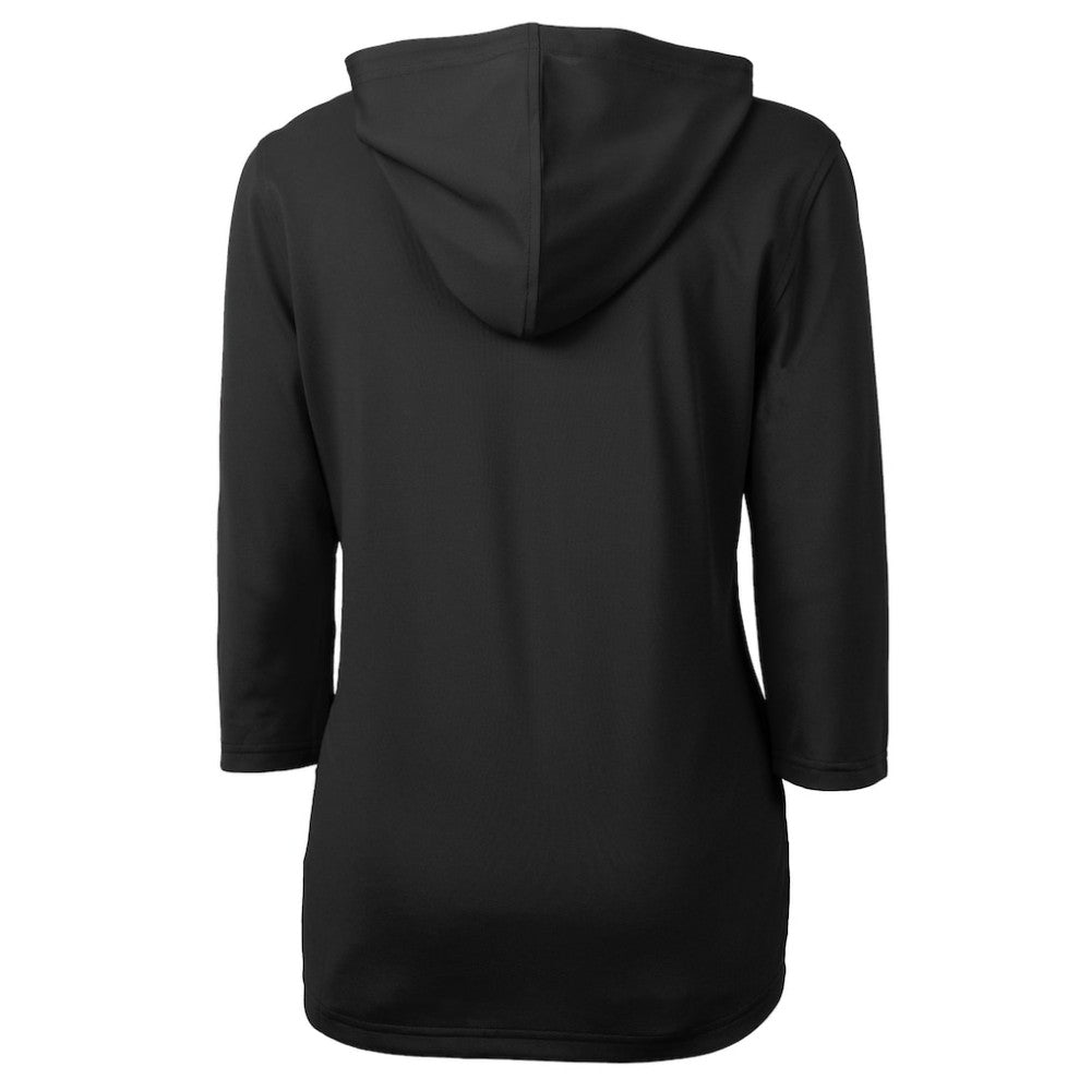 San Francisco Giants Cutter & Buck Women's  DryTec Virtue Eco Pique Recycled 3/4-Sleeve Half-Zip Pullover Hoodie - Black