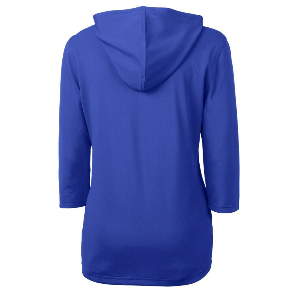 Seattle Mariners Cutter & Buck Women's  DryTec Virtue Eco Pique Recycled 3/4-Sleeve Half-Zip Pullover Hoodie - Blue