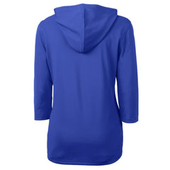Seattle Mariners Cutter & Buck Women's  DryTec Virtue Eco Pique Recycled 3/4-Sleeve Half-Zip Pullover Hoodie - Blue