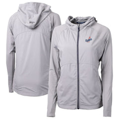 Los Angeles Dodgers Cutter & Buck Women's  Adapt Eco Knit Hybrid Recycled Full-Zip Hoodie - Gray