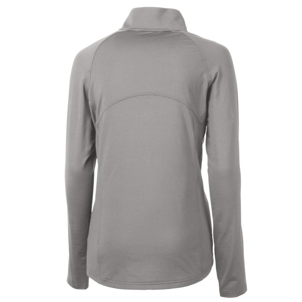 Detroit Tigers Cutter & Buck Women's  DryTec Adapt Eco Knit Stretch Recycled Raglan Half-Zip Top - Gray