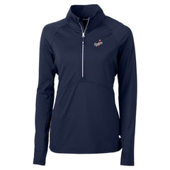 Los Angeles Dodgers Cutter & Buck Women's  DryTec Adapt Eco Knit Stretch Recycled Raglan Half-Zip Top - Navy