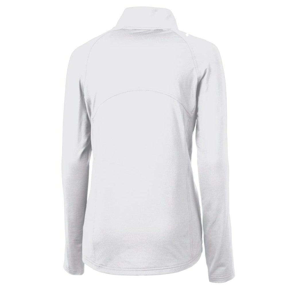 Philadelphia Phillies Cutter & Buck Women's Cooperstown Collection DryTec Adapt Eco Knit Stretch Recycled Raglan Half-Zip Top - White