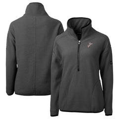 Cincinnati Reds Cutter & Buck Women's Cooperstown Collection Cascade Eco Sherpa Fleece Half-Zip Pullover Jacket - Charcoal