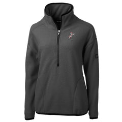 Cincinnati Reds Cutter & Buck Women's Cooperstown Collection Cascade Eco Sherpa Fleece Half-Zip Pullover Jacket - Charcoal