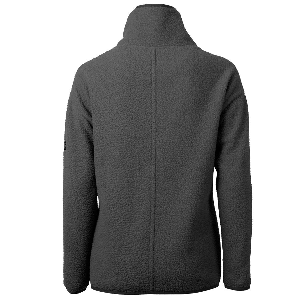 Cincinnati Reds Cutter & Buck Women's Cooperstown Collection Cascade Eco Sherpa Fleece Half-Zip Pullover Jacket - Charcoal