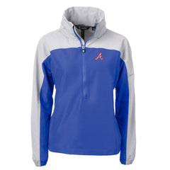Atlanta Braves Cutter & Buck Women's  Charter Eco Recycled Half-Zip Anorak Jacket - Royal