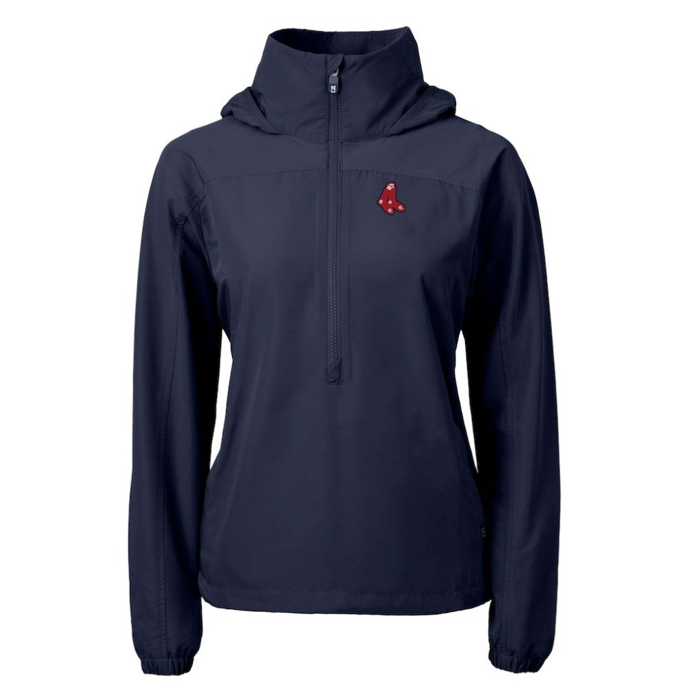 Boston Red Sox Cutter & Buck Women's  Charter Eco Recycled Half-Zip Anorak Jacket - Navy