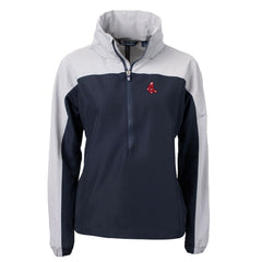 Boston Red Sox Cutter & Buck Women's  Charter Eco Recycled Half-Zip Anorak Jacket - Navy