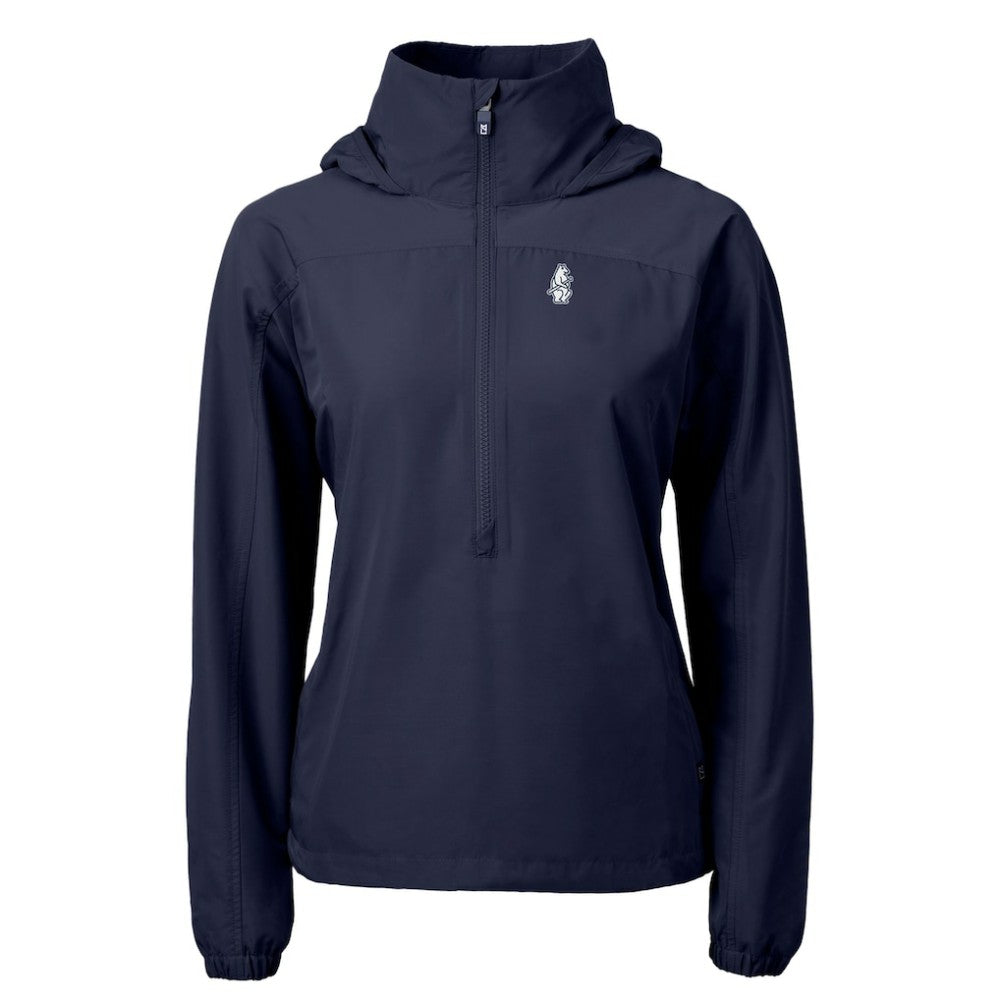 Chicago Cubs Cutter & Buck Women's Cooperstown Collection Charter Eco Recycled Half-Zip Anorak Jacket - Navy