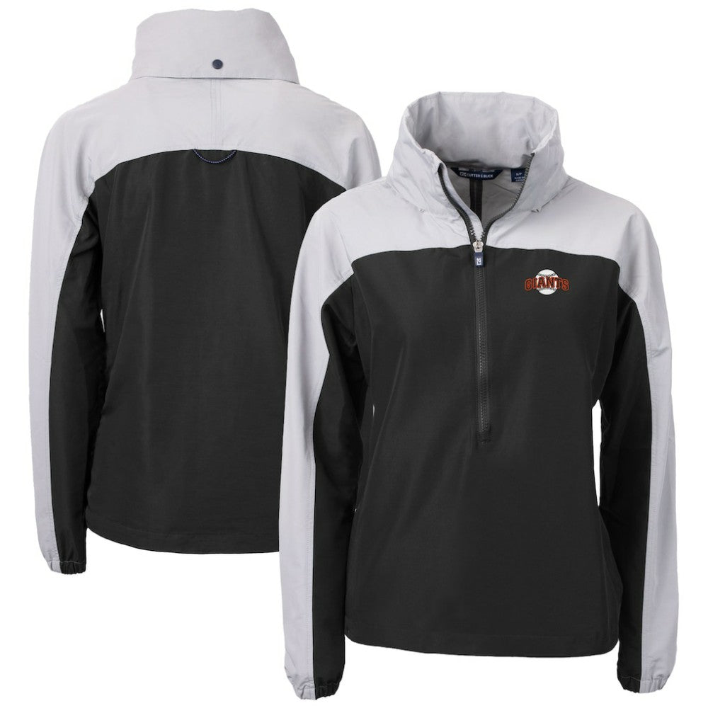 San Francisco Giants Cutter & Buck Women's  Charter Eco Recycled Half-Zip Anorak Jacket - Black