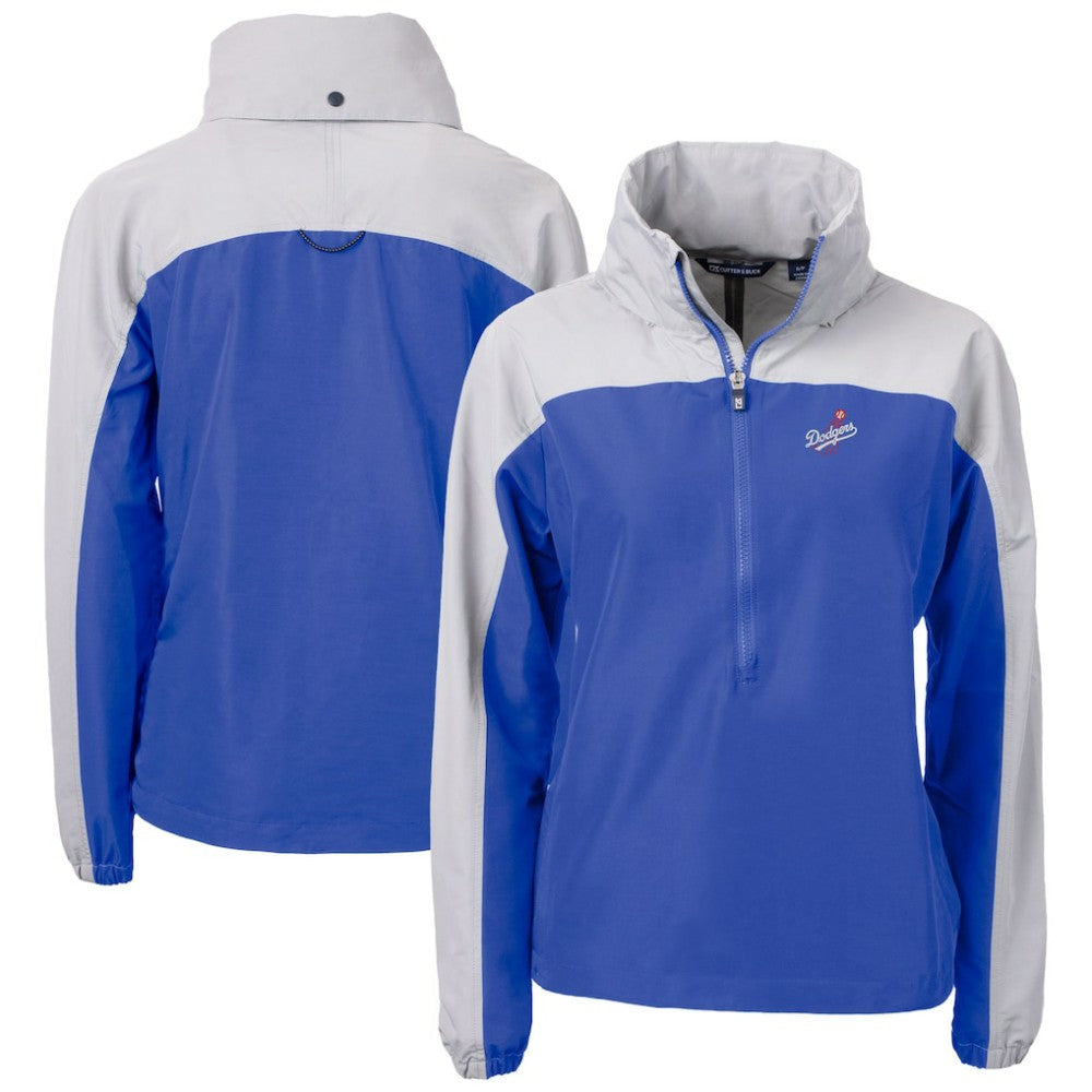 Los Angeles Dodgers Cutter & Buck Women's  Charter Eco Recycled Half-Zip Anorak Jacket - Royal