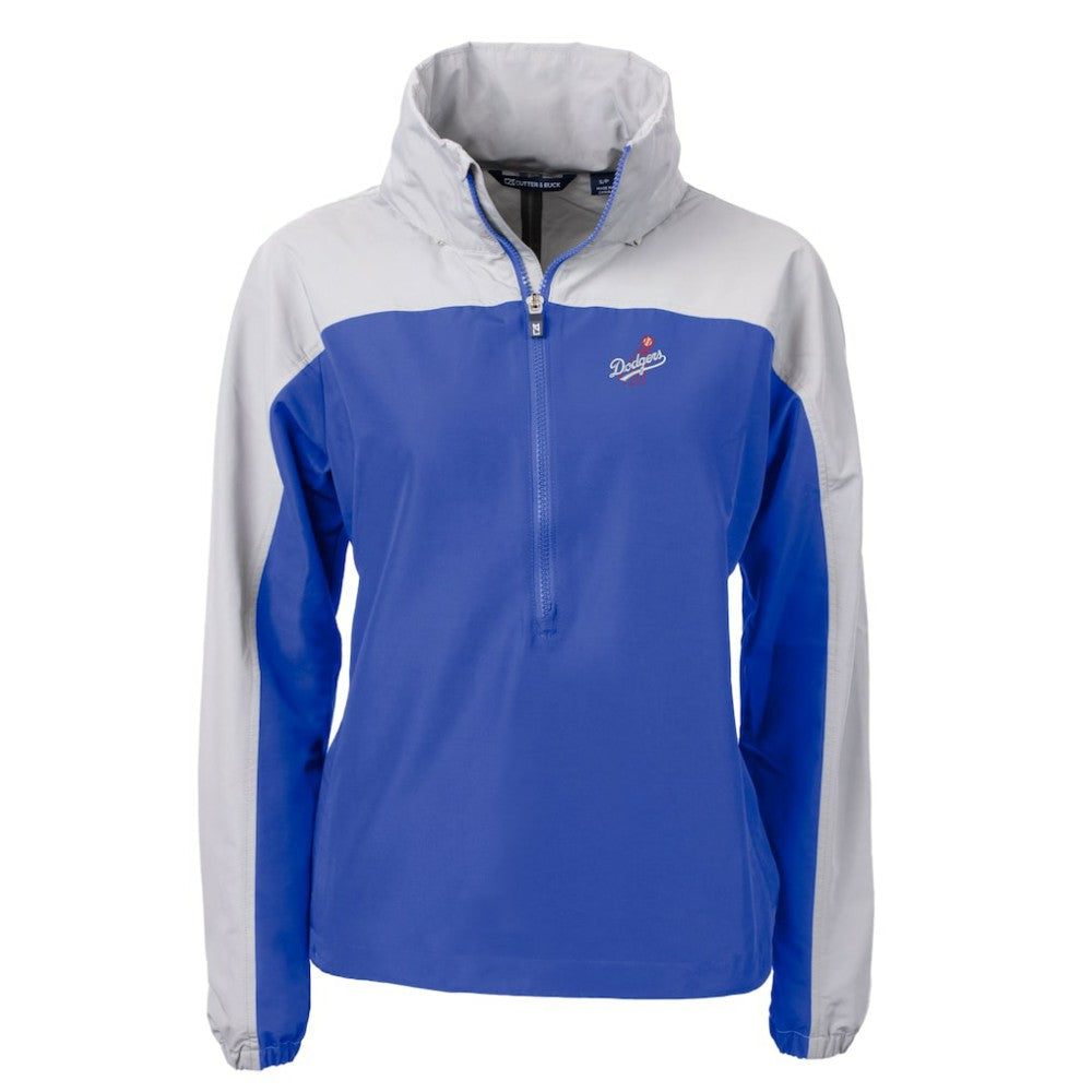 Los Angeles Dodgers Cutter & Buck Women's  Charter Eco Recycled Half-Zip Anorak Jacket - Royal