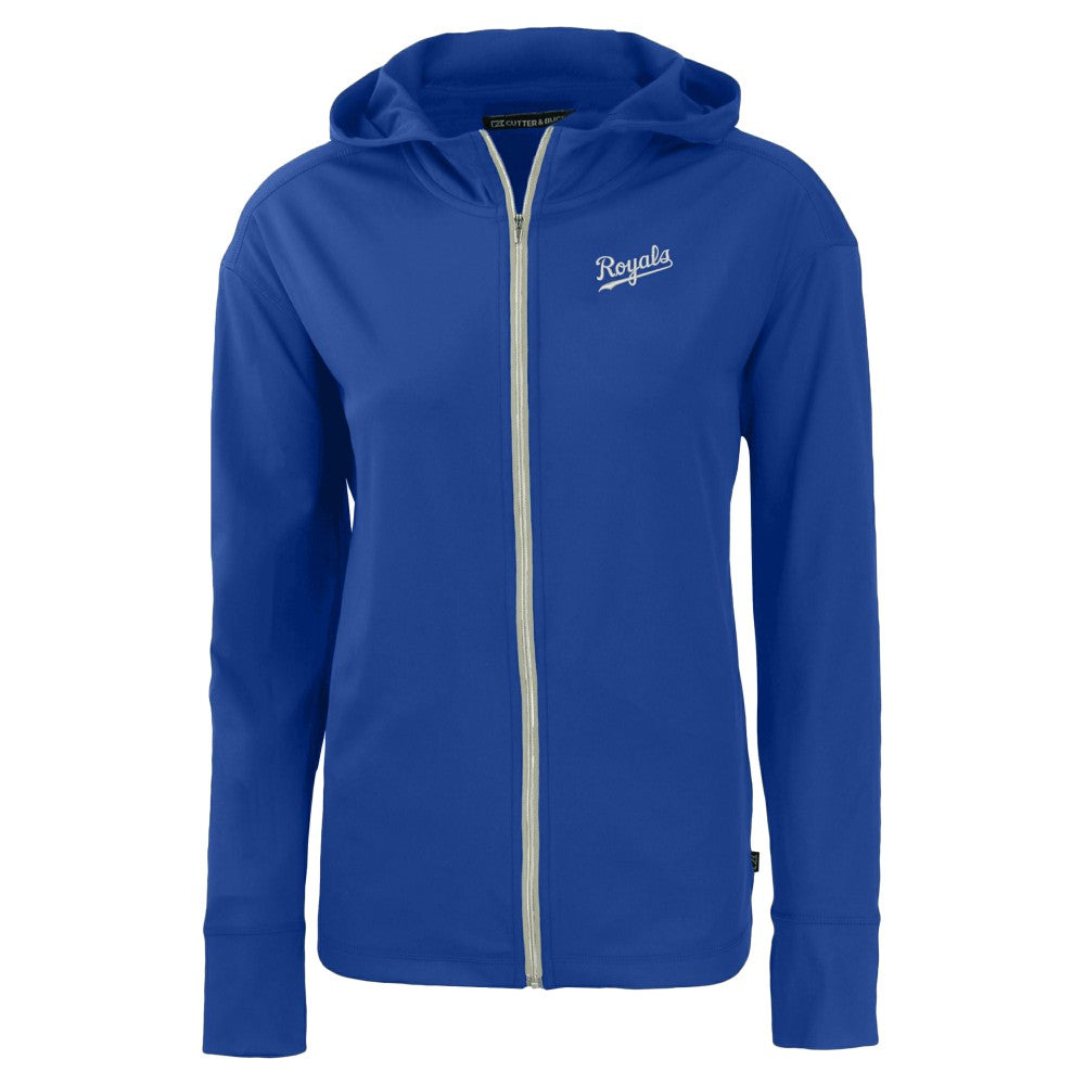 Kansas City Royals Cutter & Buck Women's  Daybreak Eco Recycled Full-Zip Hoodie Jacket - Royal