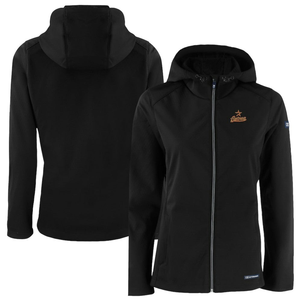 Houston Astros Cutter & Buck Women's Evoke Eco Softshell Recycled Full-Zip Jacket - Black