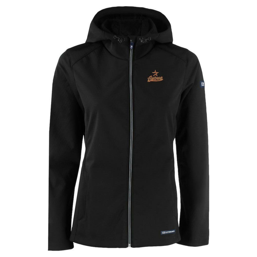 Houston Astros Cutter & Buck Women's Evoke Eco Softshell Recycled Full-Zip Jacket - Black