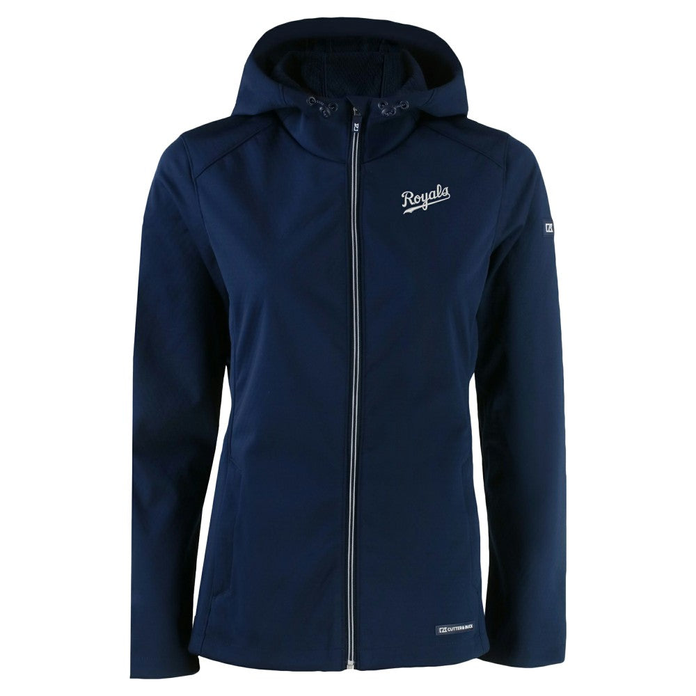Kansas City Royals Cutter & Buck Women's Evoke Eco Softshell Recycled Full-Zip Jacket - Navy