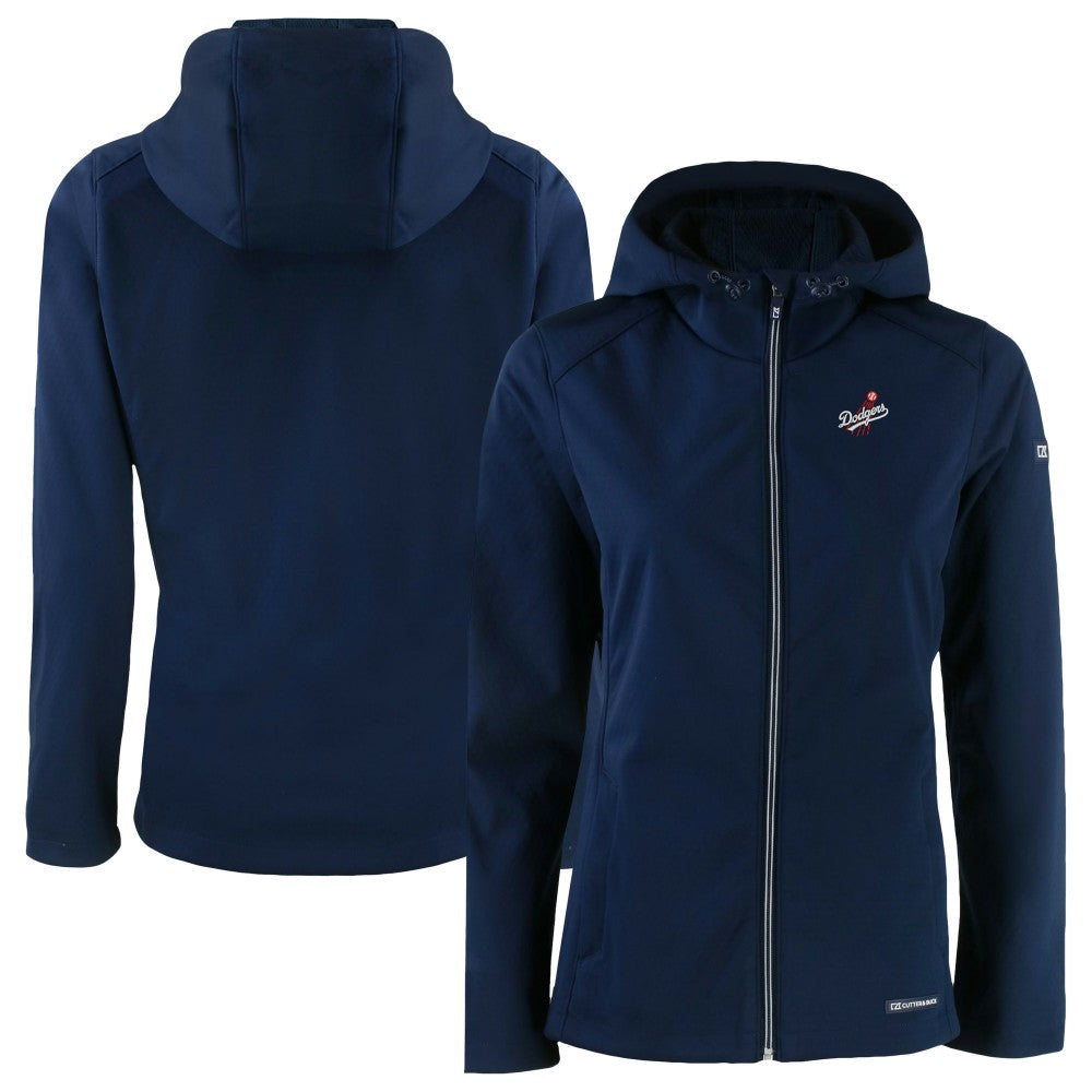 Los Angeles Dodgers Cutter & Buck Women's Evoke Eco Softshell Recycled Full-Zip Jacket - Navy