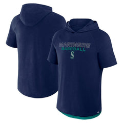 Seattle Mariners Clubhouse Optimal Play Raglan Hoodie T-Shirt - Navy