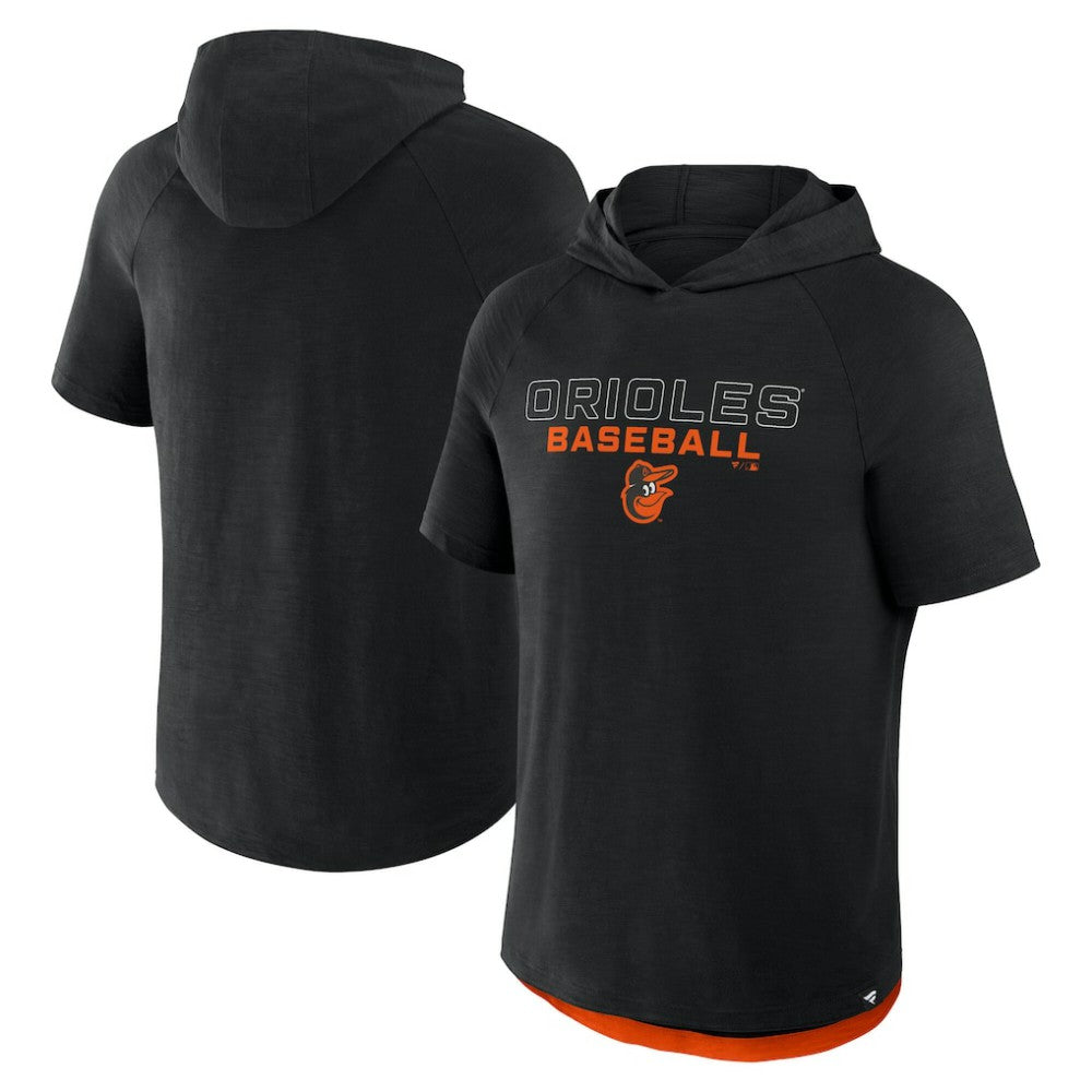 Baltimore Orioles Clubhouse Optimal Play Raglan Hoodie T-Shirt - Black