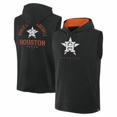 Houston Astros Fire Speed Sleeveless Pullover Hoodie - Black