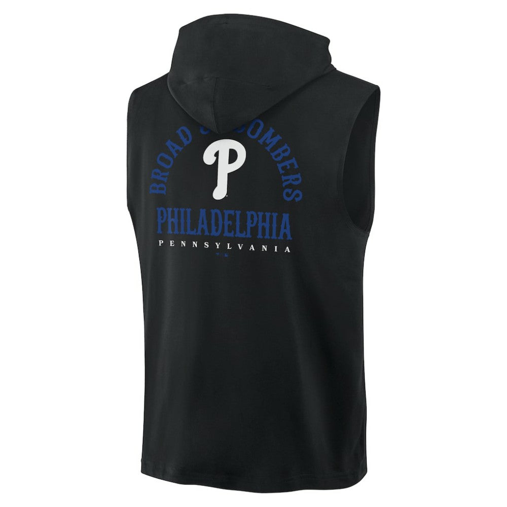 Philadelphia Phillies Fire Speed Sleeveless Pullover Hoodie - Black