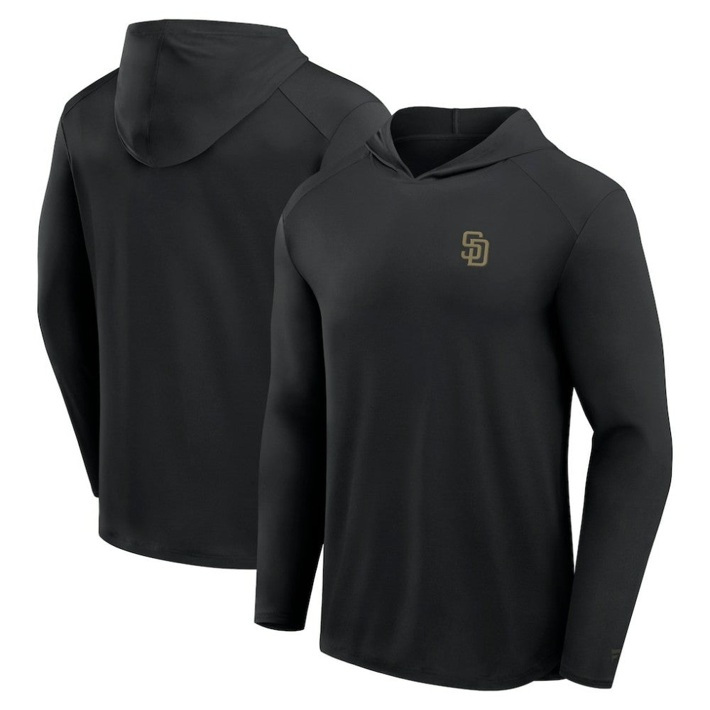 San Diego Padres Front Office Power Mono Long Sleeve Hoodie T-Shirt - Black