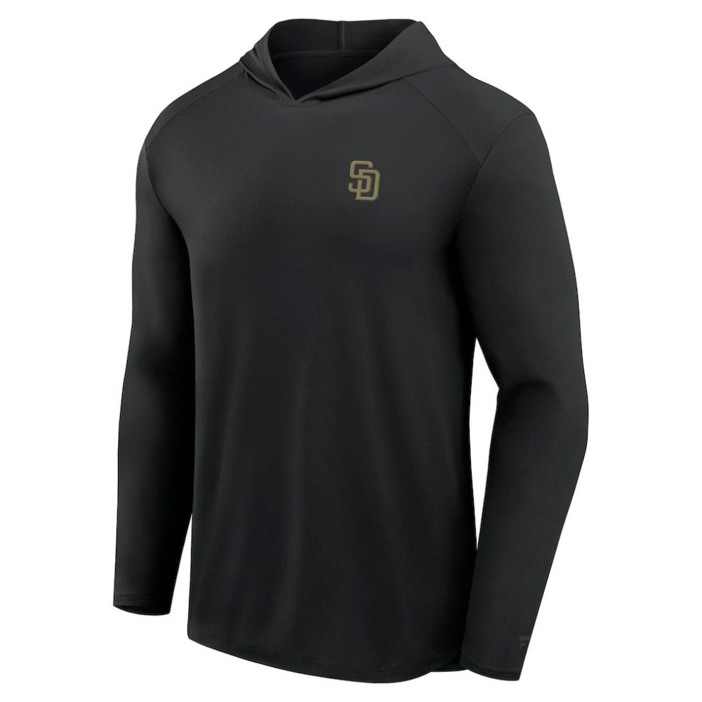 San Diego Padres Front Office Power Mono Long Sleeve Hoodie T-Shirt - Black