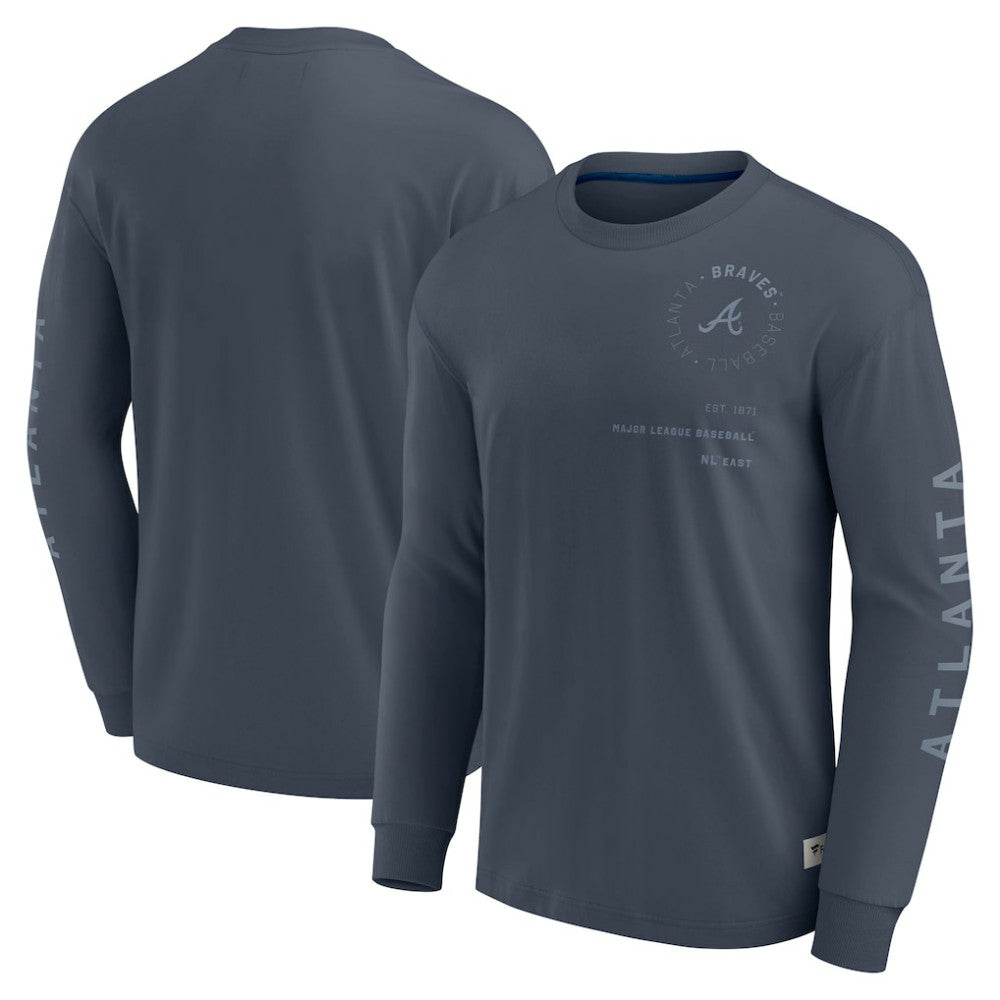 Atlanta Braves Elements Future Ground Tonal Info Long Sleeve T-Shirt - Blue