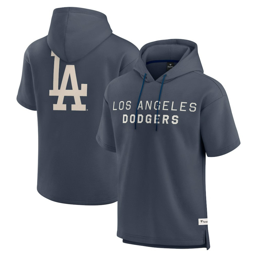 Los Angeles Dodgers Elements Future Ground Lettering Short Sleeve Pullover Hoodie - Blue