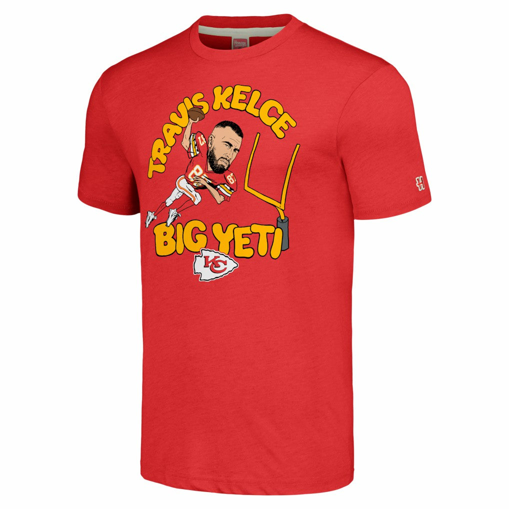 NFL Kansas City Chiefs Travis Kelce  Homage Unisex Caricature Player Tri-Blend T-Shirt