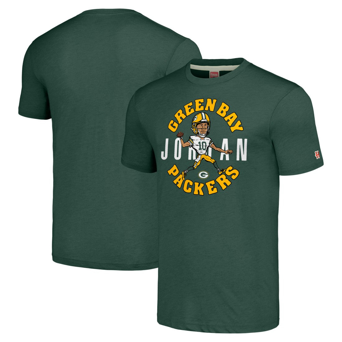 NFL Green Bay Packers Jordan Love  Homage Unisex Caricature Player Tri-Blend T-Shirt
