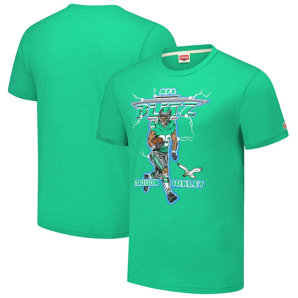 NFL Philadelphia Eagles Saquon Barkley  Homage Unisex NFL Blitz Player Tri-Blend T-Shirt