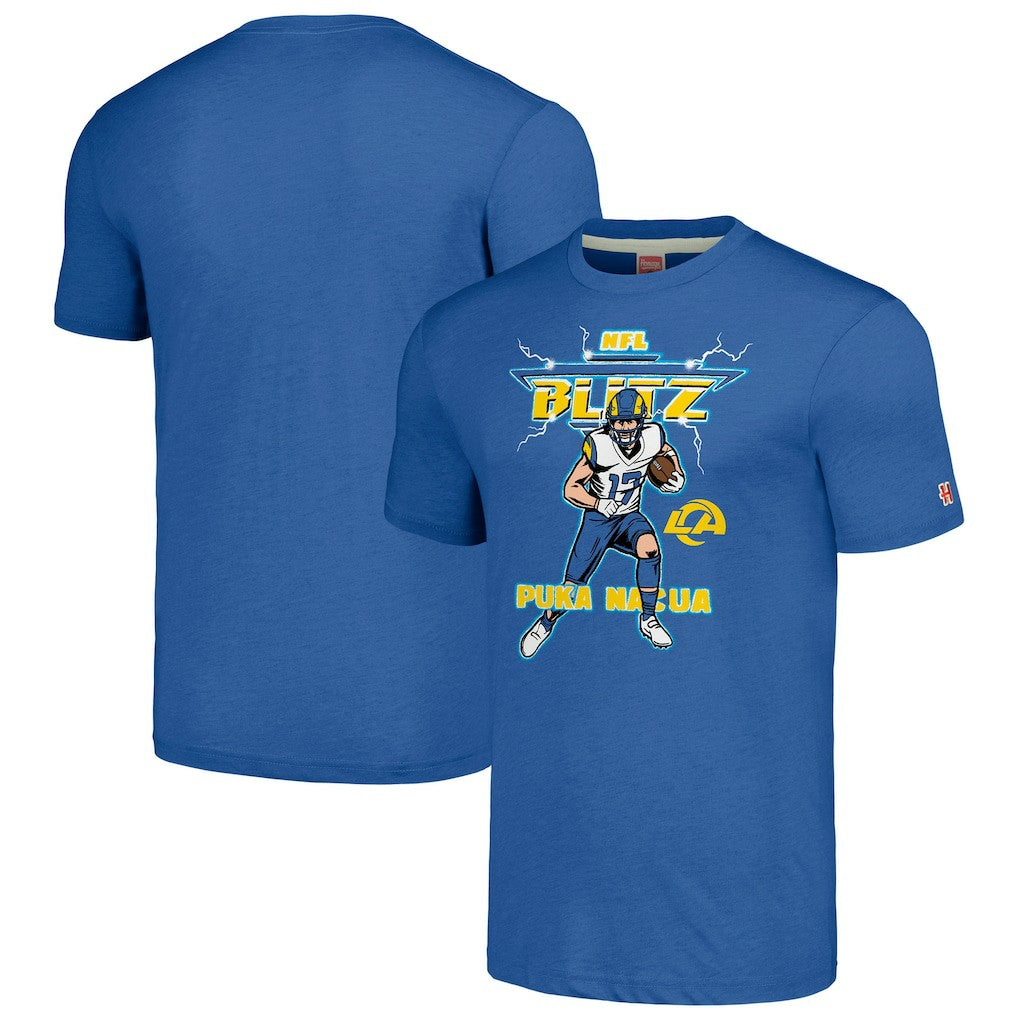 NFL Los Angeles Rams Puka Nacua  Homage Unisex NFL Blitz Player Tri-Blend T-Shirt