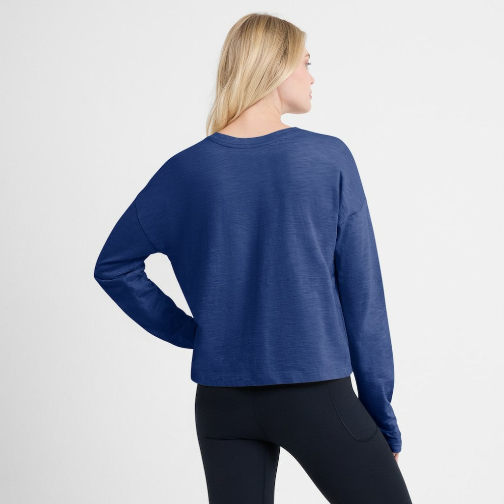 Toronto Maple Leafs Fanatics Women's Oversized All Out Effort Long Sleeve Henley T-Shirt