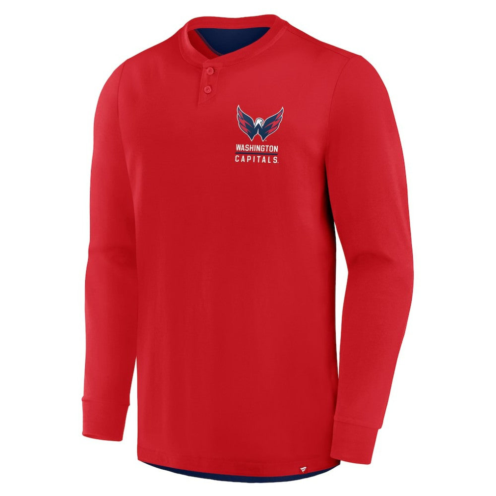 Washington Capitals Fanatics Adrenaline Push Long Sleeve Henley Shirt
