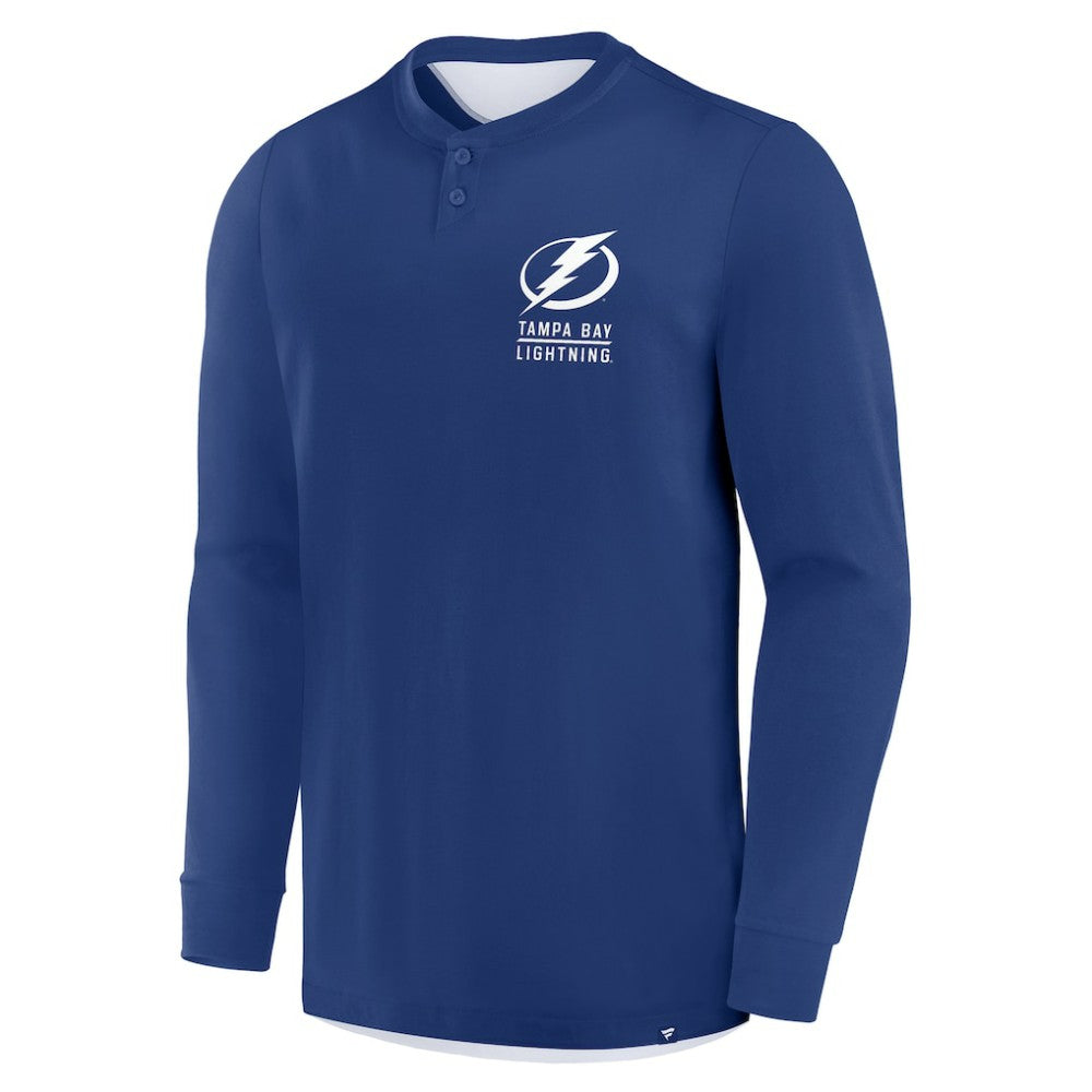Tampa Bay Lightning Fanatics Adrenaline Push Long Sleeve Henley Shirt