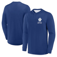 Toronto Maple Leafs Fanatics Adrenaline Push Long Sleeve Henley Shirt