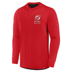New Jersey Devils Fanatics Adrenaline Push Long Sleeve Henley Shirt