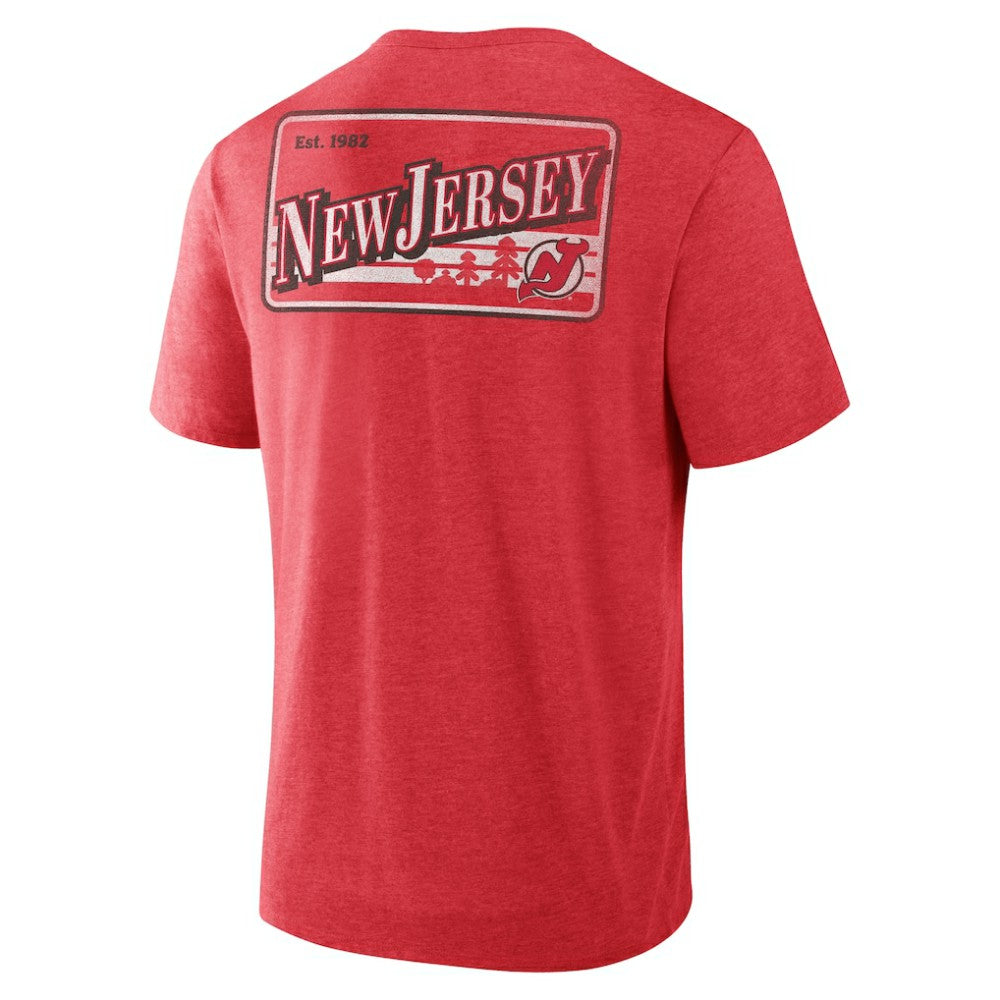 New Jersey Devils Fanatics Fan Lanes Tri-Blend T-Shirt